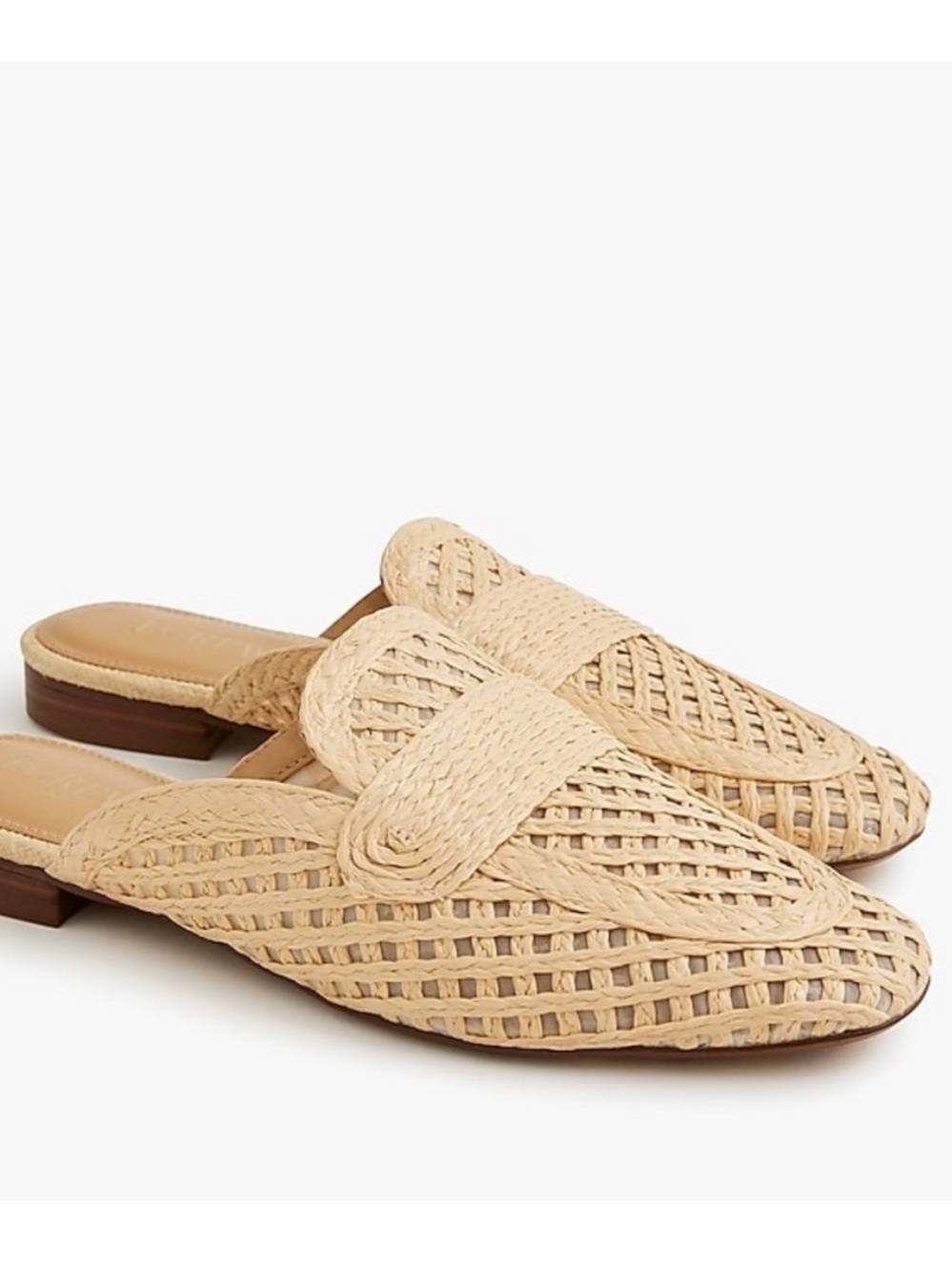 J Crew woven raffia mules